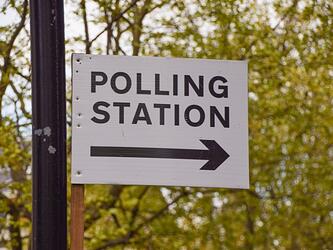 Polling station sign